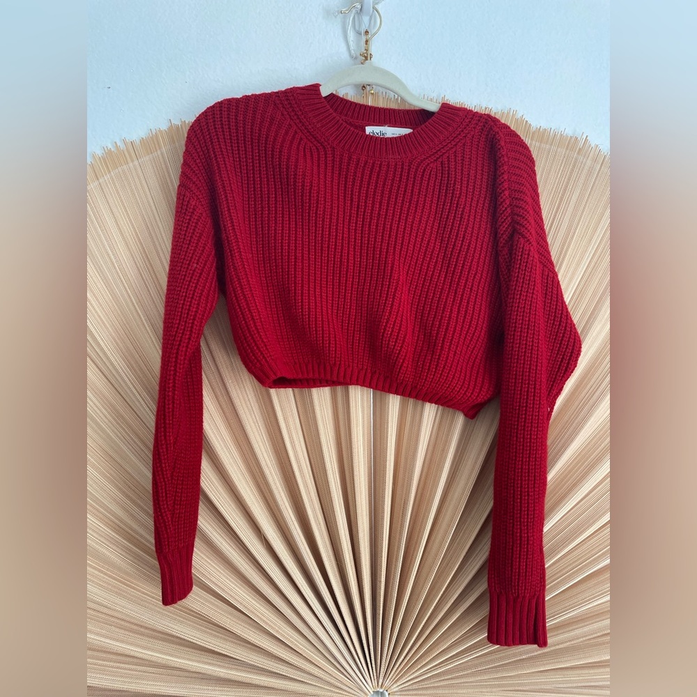 Red Elodie Sweater - Cropped
